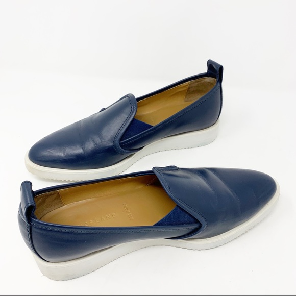 Everlane Shoes - Everlane Navy Blue Leather Street Shoes Size 8